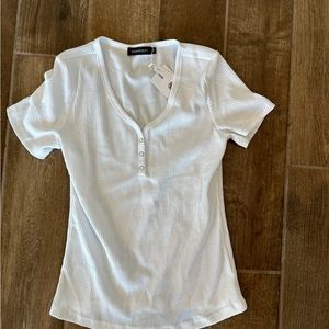 White ribbed top, new with tags